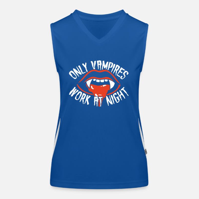 Only vampires work at night sayings day shift Women's Functional Contrast Tank Top