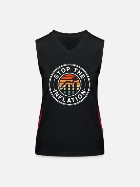 Inflation Stops Money Printing Stagflation - Women's Functional Contrast Tank Top - black/red - Front