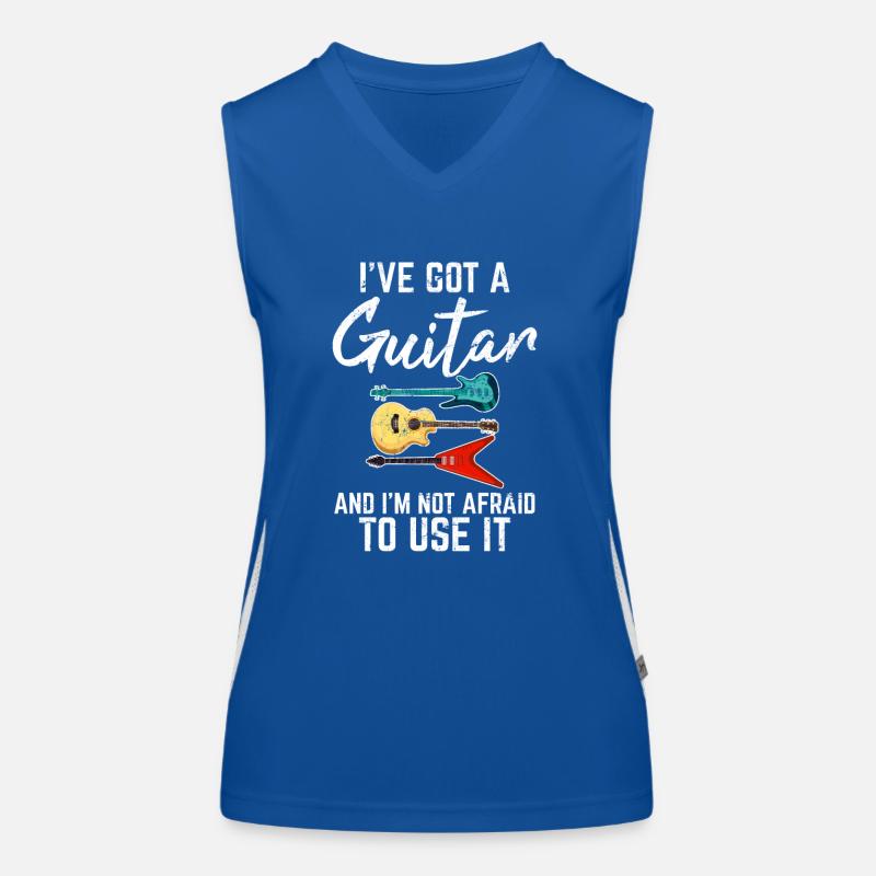 I've Got A Guitar And I'm Not Afraid To Use It Gui Funktionelles Kontrast-Tank Top für Frauen