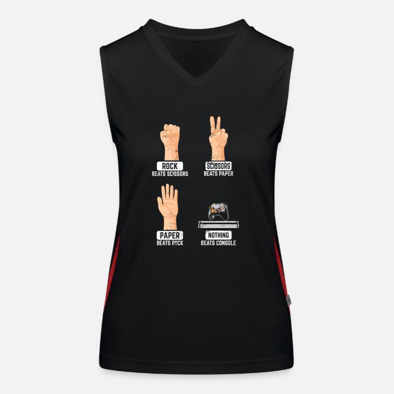 Rock Paper Scissors Rien ne bat console PC Drôle Débardeur respirant contrasté Femme