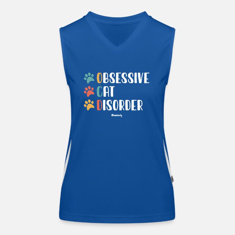 OCD OBSESSIVE CAT DISORDER Women's Functional Contrast Tank Top