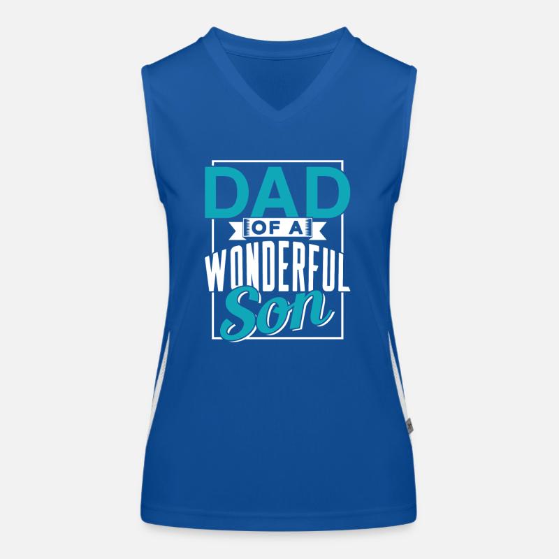Vater Eines Wunderbaren Sohnes Sprüche Papa Papi Funktionelles Kontrast-Tank Top für Frauen