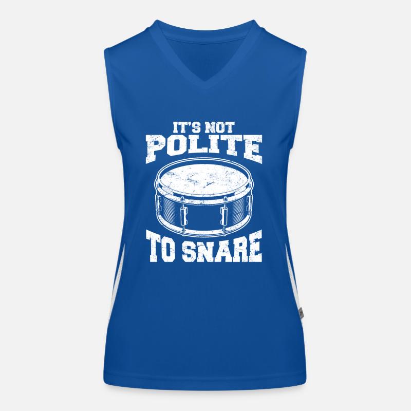 It's Not Polite To Snare Funny Drummer Percussion Women's Functional Contrast Tank Top