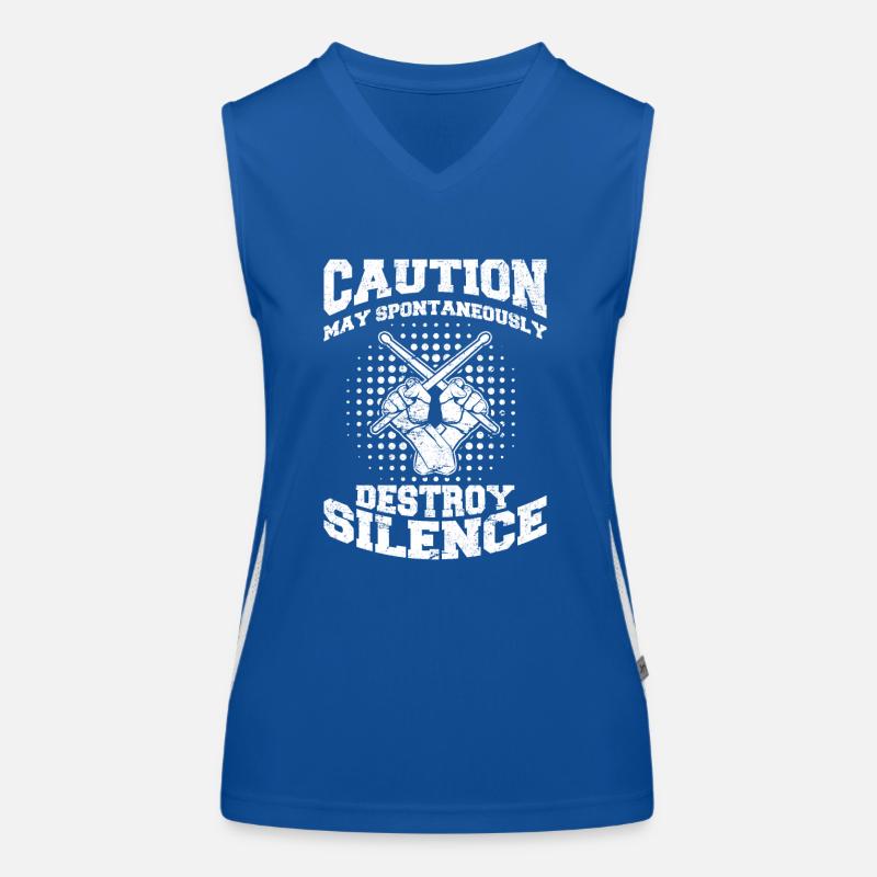 Caution May Spontaneously Destroy Silence Funny Dr Funktionelles Kontrast-Tank Top für Frauen