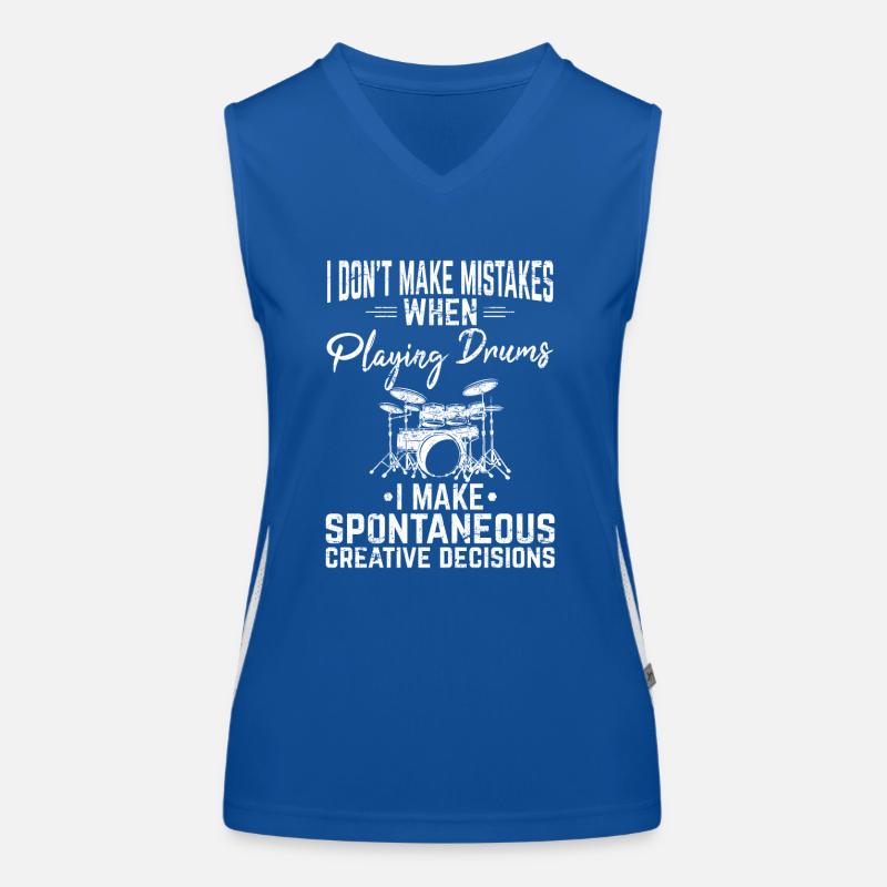 I Don’t Make Mistakes Funny Drummer Percussion Dru Débardeur respirant contrasté Femme