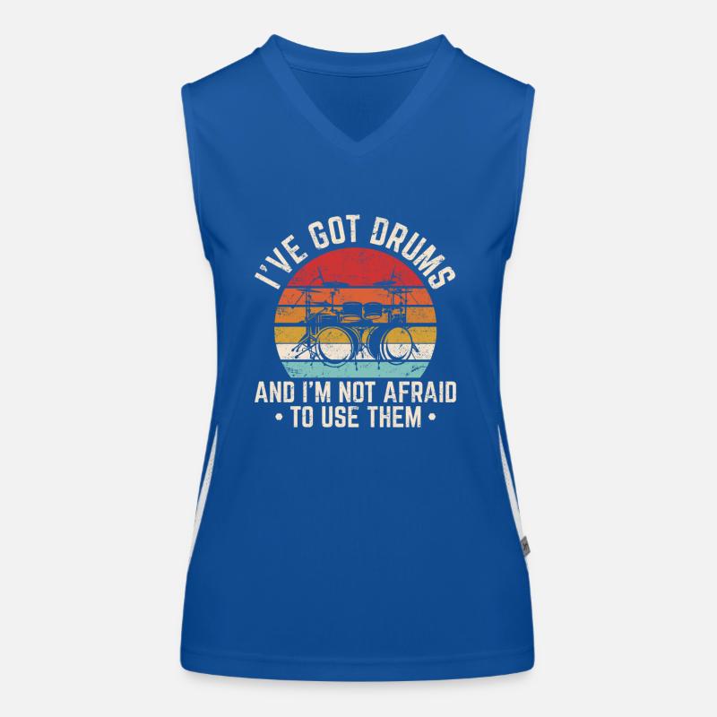 I've Got Drums Funny Drummer Percussion Drummer Ba Women's Functional Contrast Tank Top
