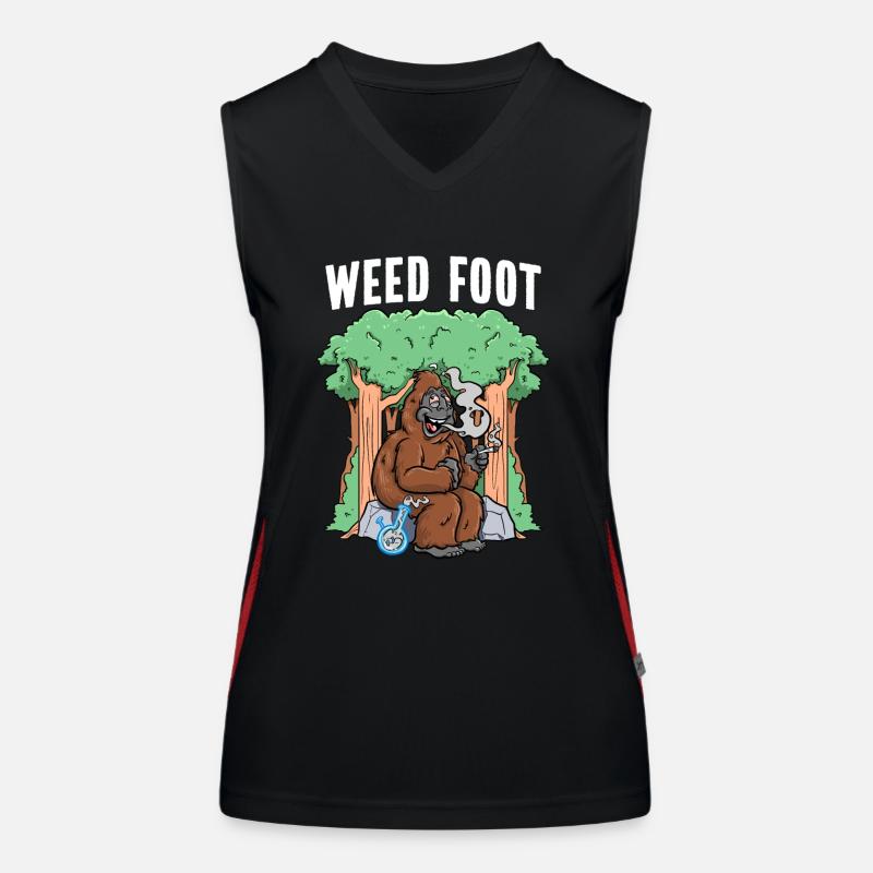 Marijuana Bigfoot Weed Women's Functional Contrast Tank Top