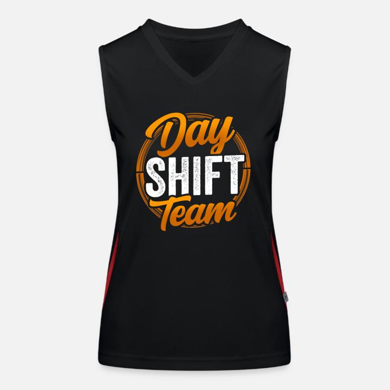 Team of the day shift shift work day shift Women's Functional Contrast Tank Top