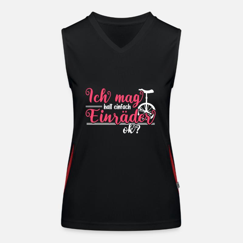 Ich mag halt einfach Einräder Funktionelles Kontrast-Tank Top für Frauen