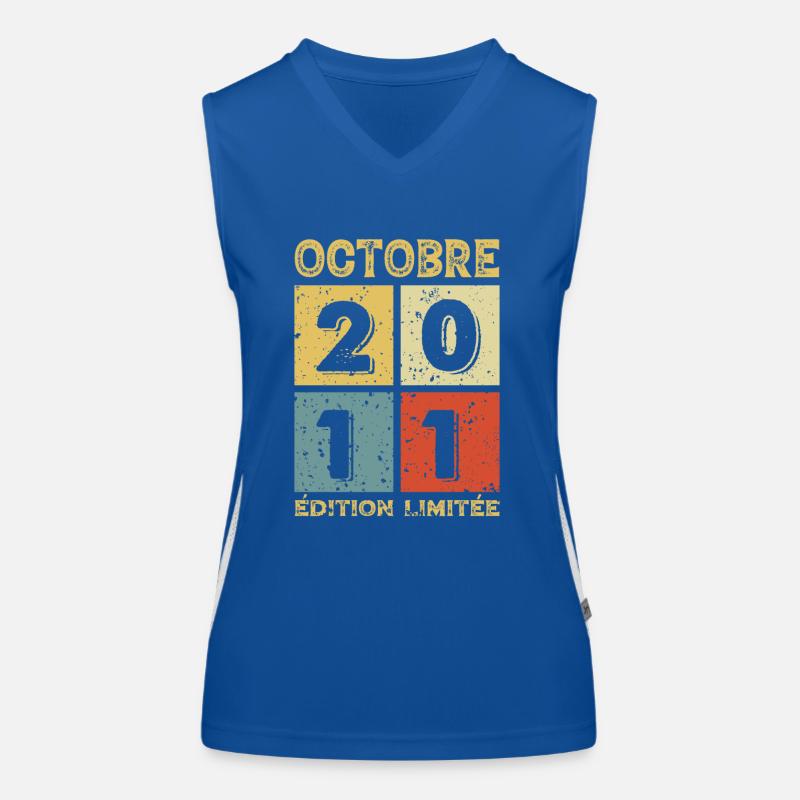 Né En 2011 Octobre Anniversaire Débardeur respirant contrasté Femme