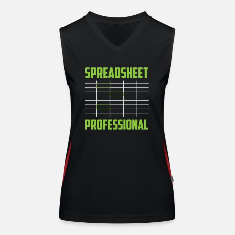 Table de travail professionnelle Spreadsheet Comptable Débardeur respirant contrasté Femme