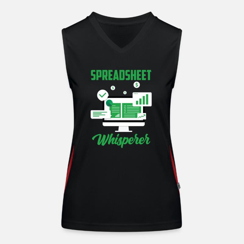 Spreadsheet Flüsterer Tabelle Buchhalter Arbeit Funktionelles Kontrast-Tank Top für Frauen