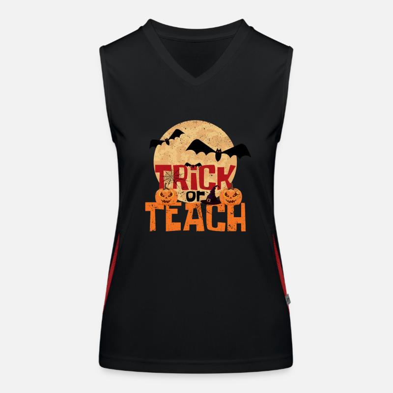 Trick Or Teach Niedlich Halloween Lehrer Schule Funktionelles Kontrast-Tank Top für Frauen