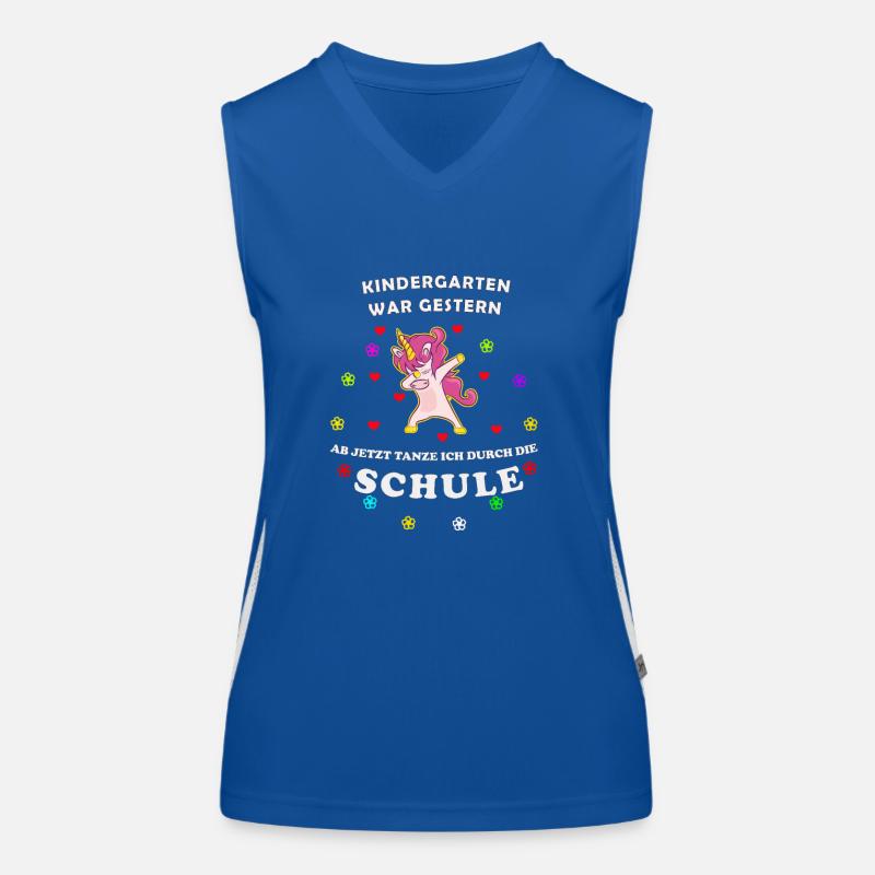 Dapping Einhorn zum Schulanfang Funktionelles Kontrast-Tank Top für Frauen