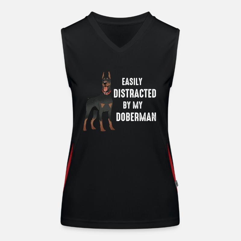 Doberman Pinscher Dog Women's Functional Contrast Tank Top