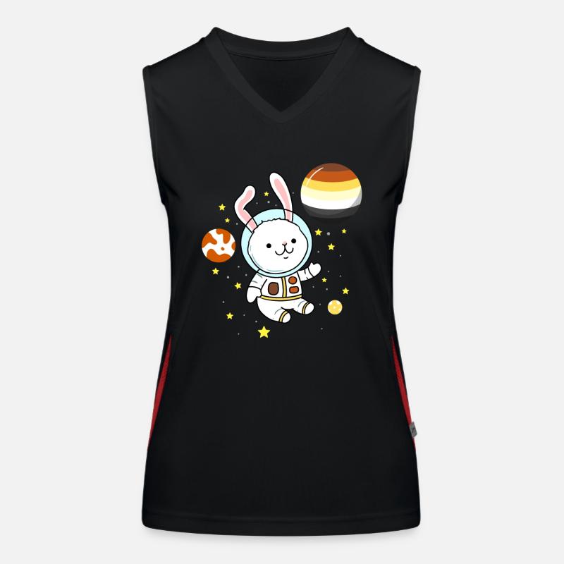 Rabbit in Space Gay Bear Pride Women's Functional Contrast Tank Top