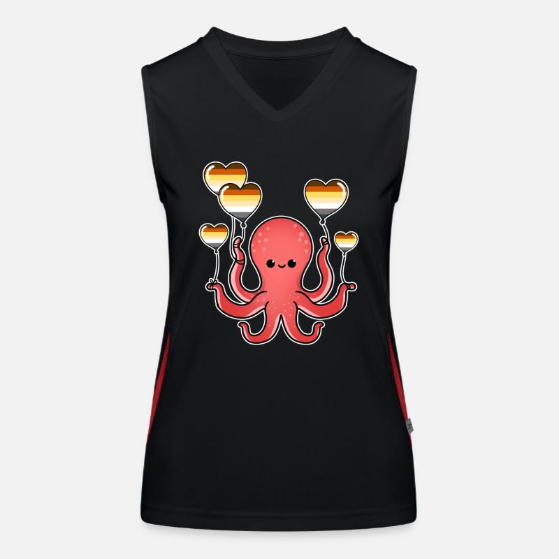Octopus Balloon Gay Bear Pride Women's Functional Contrast Tank Top