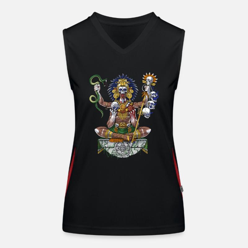 Aztekischer Kriegerschamane Funktionelles Kontrast-Tank Top für Frauen