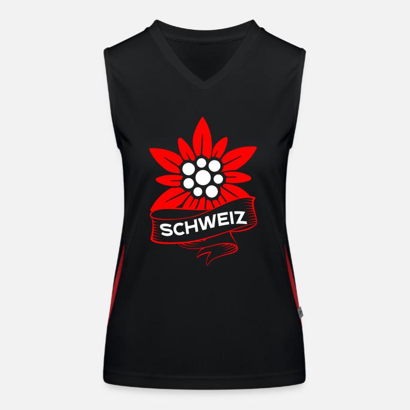 Schweizer Enzian Funktionelles Kontrast-Tank Top für Frauen