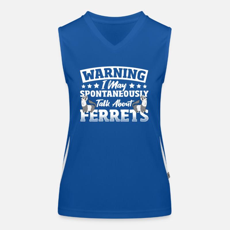 Warning I May Spontaneously Talk About Ferrets Funktionelles Kontrast-Tank Top für Frauen