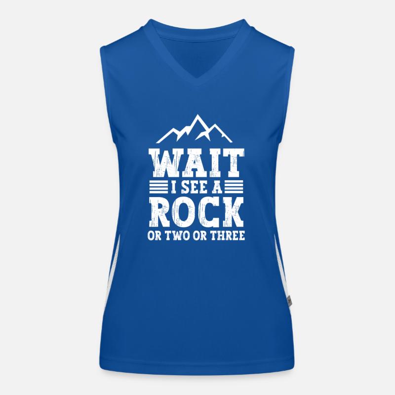Warte Ich Sehe Einen Stein Oder Zwei Oder Drei Funktionelles Kontrast-Tank Top für Frauen