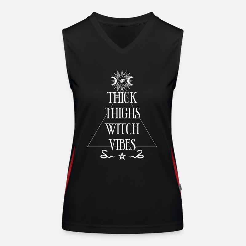 Cuisses épaisses Witch Vibes Halloween Wicca Hexe Débardeur respirant contrasté Femme