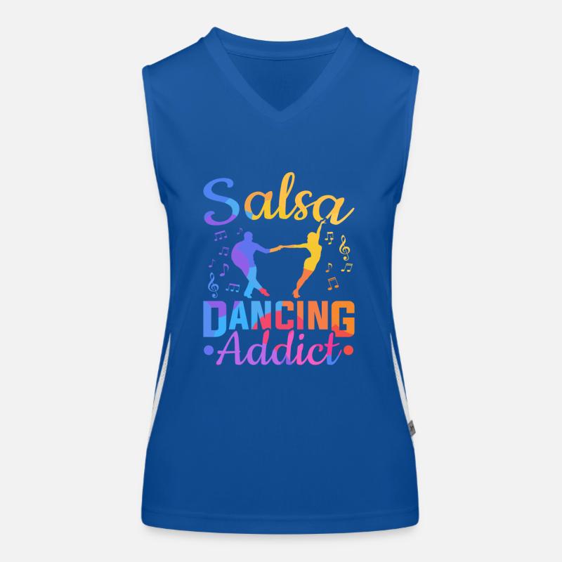 Salsa Dancing Addict Danse Latine Salsa Débardeur respirant contrasté Femme