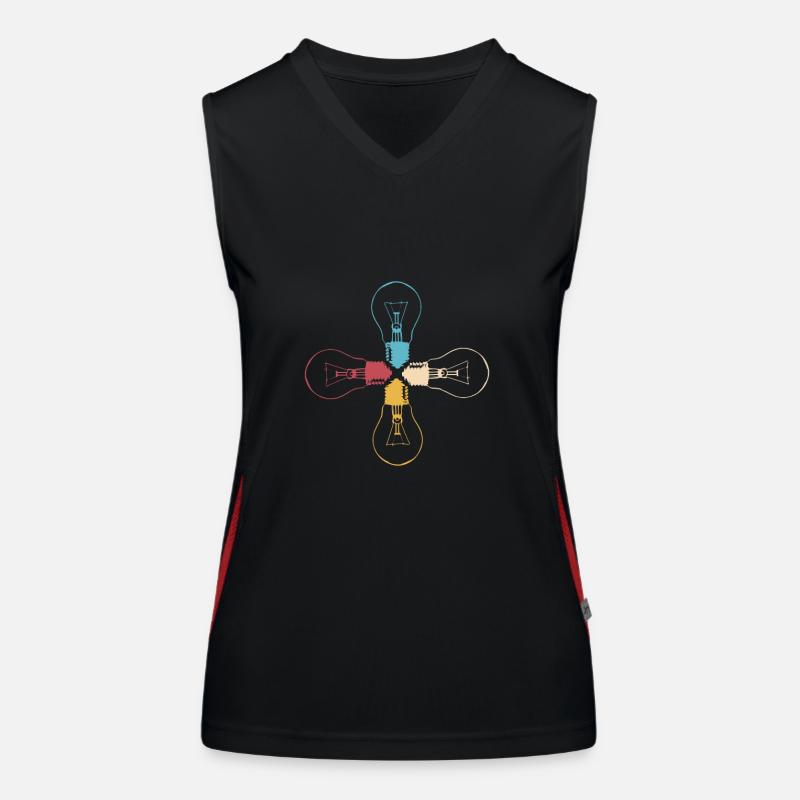 Idée Ampoule Lumière Cerveau Cool Lampe Pensée 3 Débardeur respirant contrasté Femme