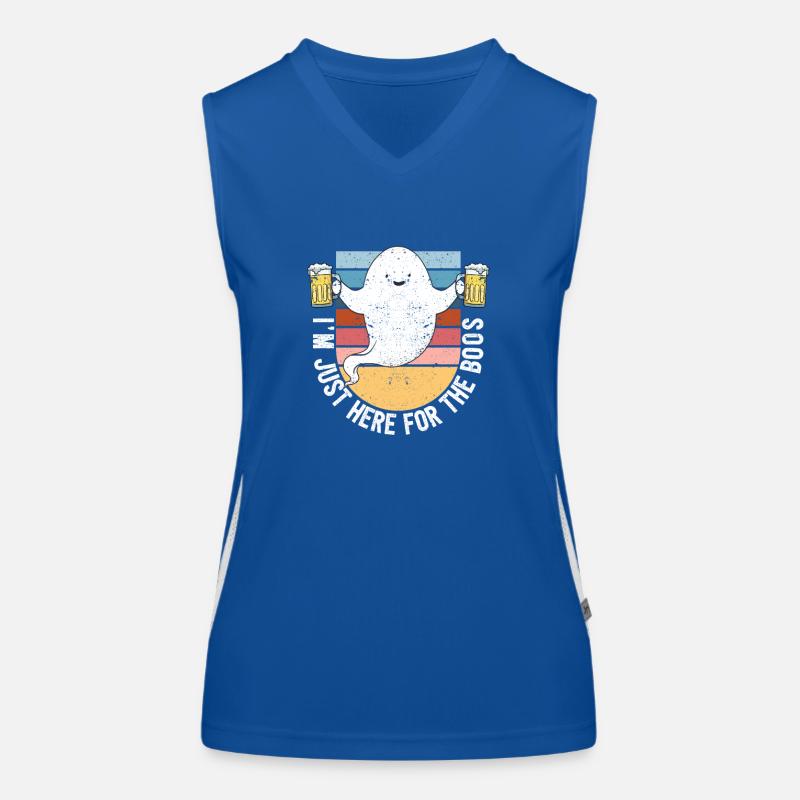 Halloween Spooky Ghost Funny I'm only here for Women's Functional Contrast Tank Top