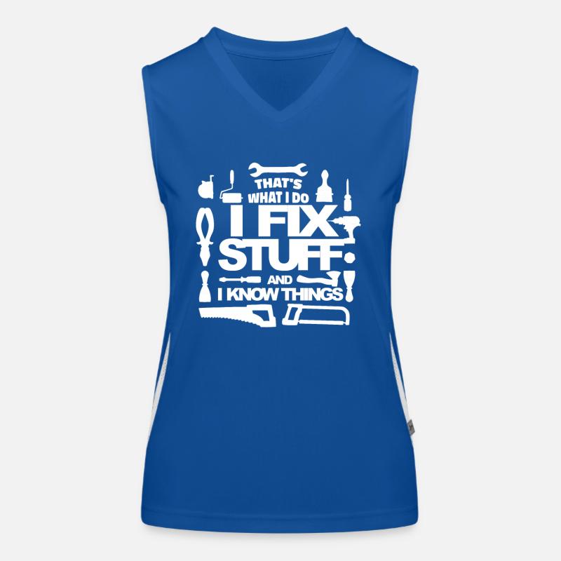 Handwerker Heimwerker Spruch Geschenk Funktionelles Kontrast-Tank Top für Frauen