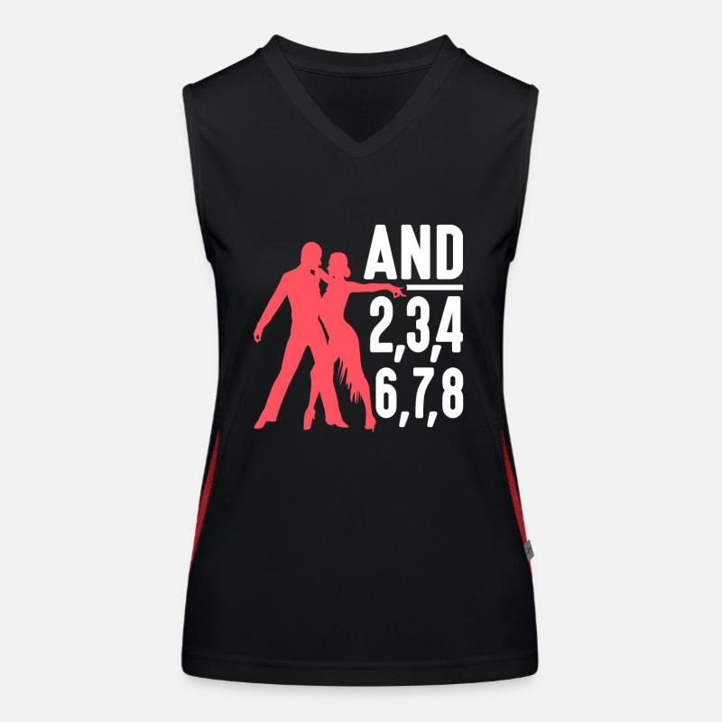 Salsa Dancer Lain Dancing And 2,3,4 6,7,8 Salsa Women's Functional Contrast Tank Top