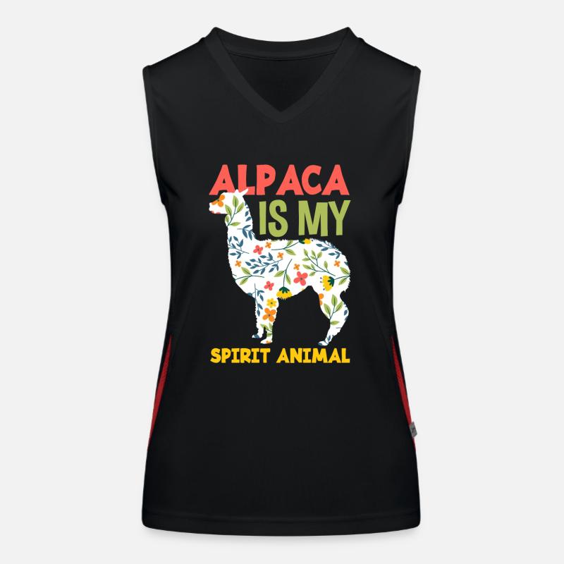 Alpaka Blumen Tier Geschenk Funktionelles Kontrast-Tank Top für Frauen