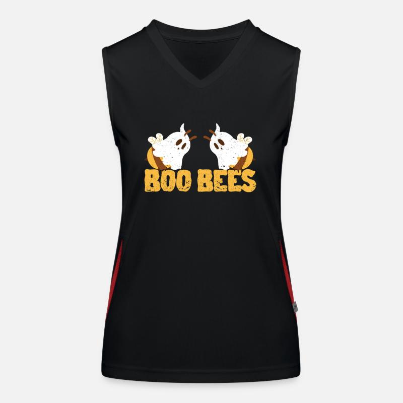 Couples Halloween Funny Bee Ghost Matching Couple Women's Functional Contrast Tank Top