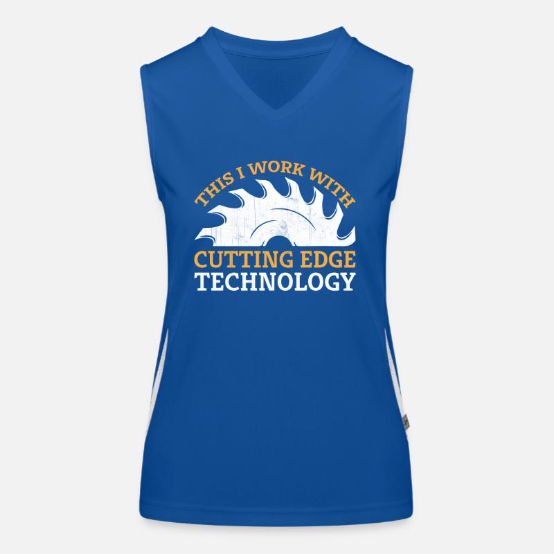 Tronçonneuse Sculpture Menuiserie Menuiserie Débardeur respirant contrasté Femme