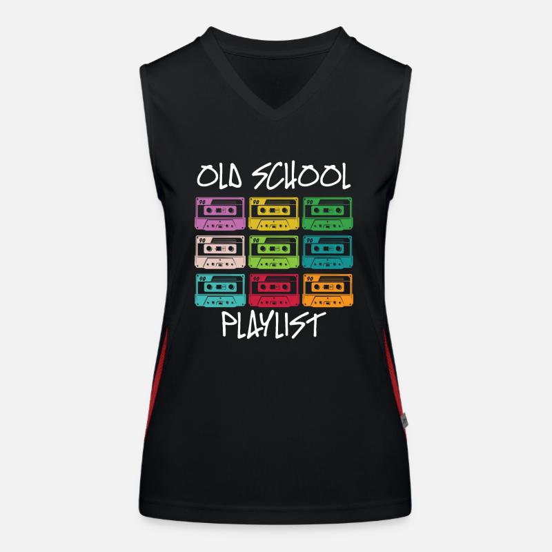 Kassette Diskette VHS Retro Kindheitserinnerung Funktionelles Kontrast-Tank Top für Frauen