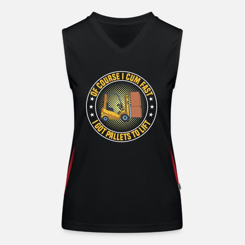 Gabelstaplerfahrer Gabelstapler Staplerfahrer Funktionelles Kontrast-Tank Top für Frauen