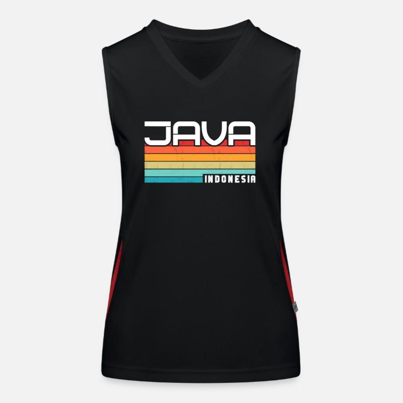 Vintage Urlaub Reise Java Indonesien Asien Funktionelles Kontrast-Tank Top für Frauen