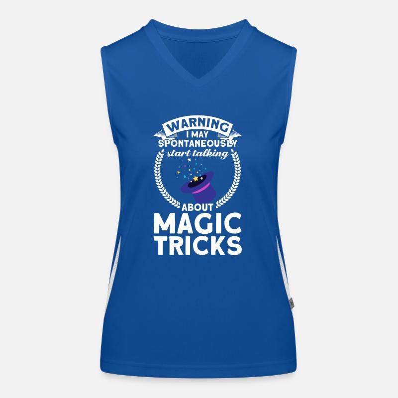 Magicien Party Magic Tricks Performer Magicien Débardeur respirant contrasté Femme
