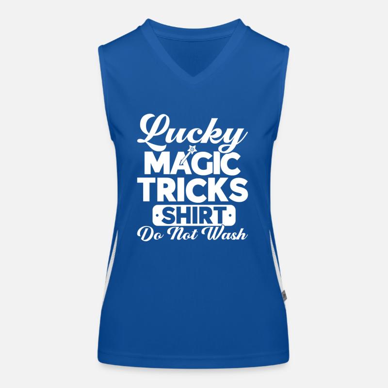 Magicien Party Magic Tricks Performer Magicien Débardeur respirant contrasté Femme