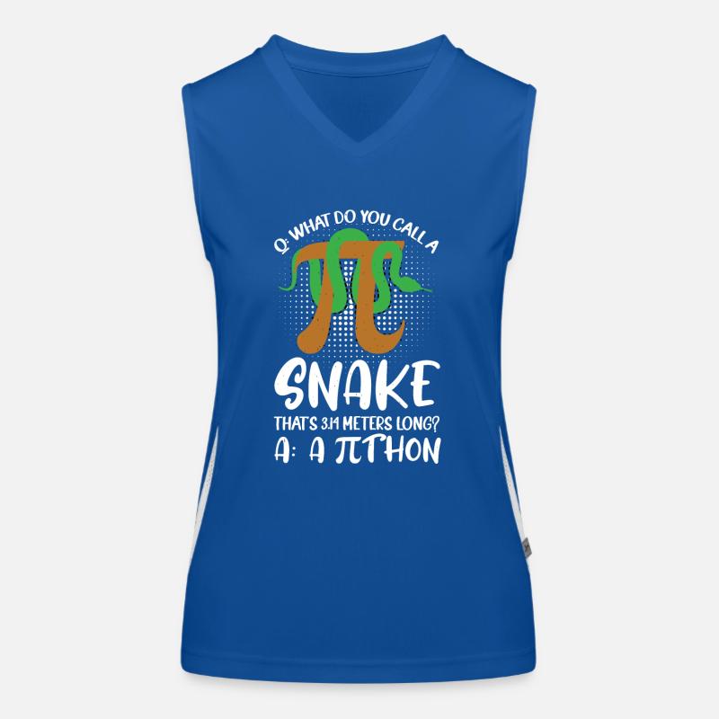Mathematician Math Teacher Pi-Tag Snake Women's Functional Contrast Tank Top