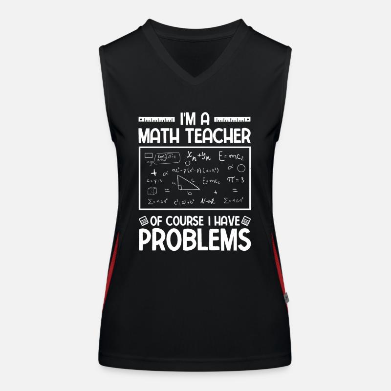 Math Teacher Mathematical Formula Geometry Teacher Women's Functional Contrast Tank Top