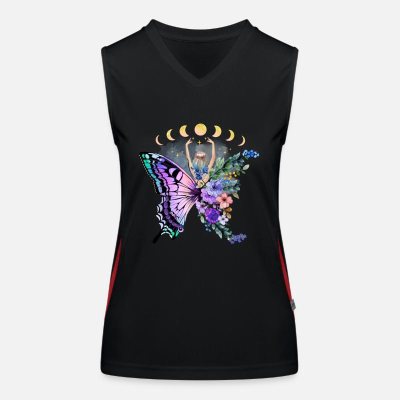 Fleur de papillon Fleurs florales Fleurs Débardeur respirant contrasté Femme