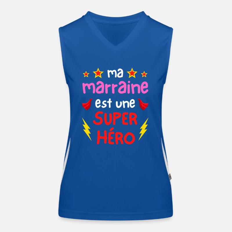 Ma marraine est une super héro - cape et éclairs Débardeur respirant contrasté Femme