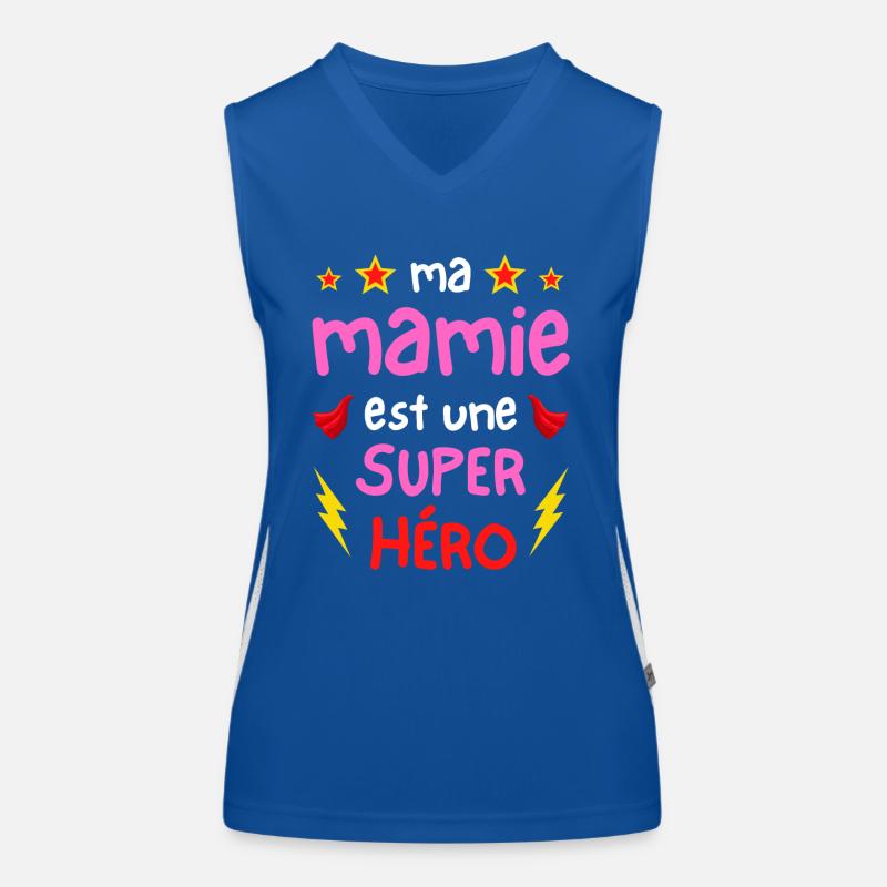 Ma mamie est une super héro - cape et éclairs Débardeur respirant contrasté Femme