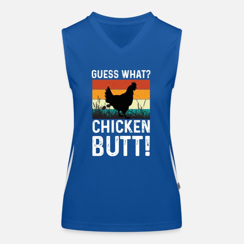Chicken ass butt chicken coop hen Women's Functional Contrast Tank Top