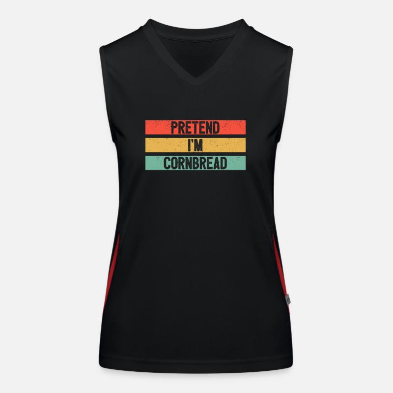 Faites semblant d’être Cornbread Fun Thanksgiving Sleep Débardeur respirant contrasté Femme