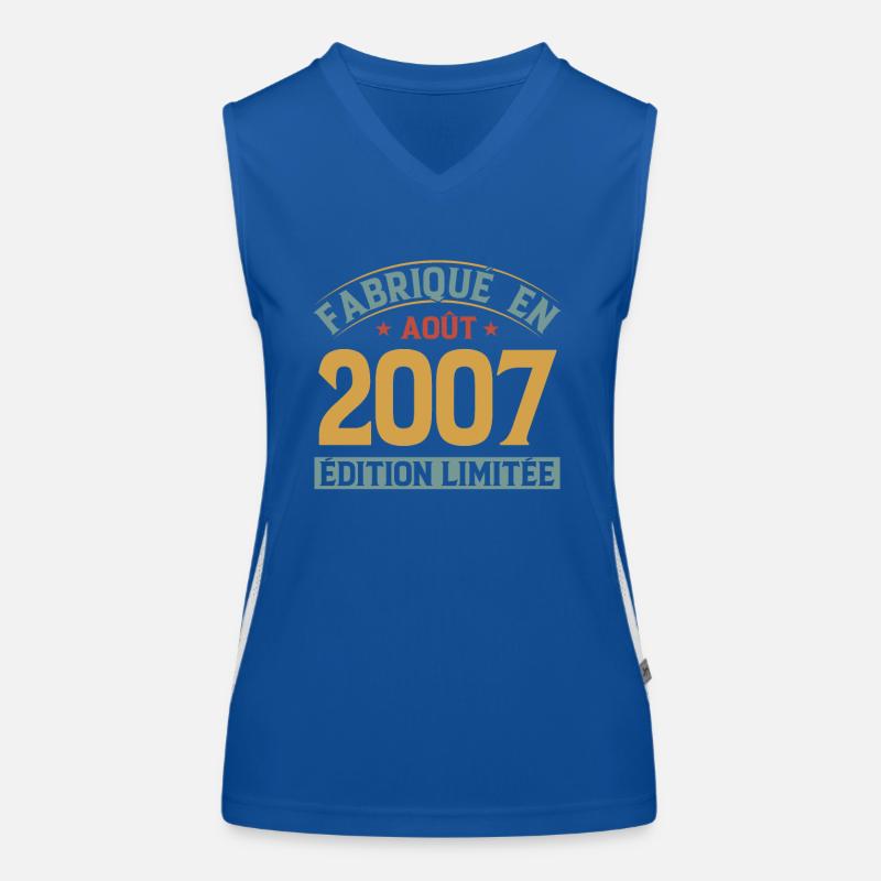 Fabriqué En Août 2007 Édition Limitée Débardeur respirant contrasté Femme