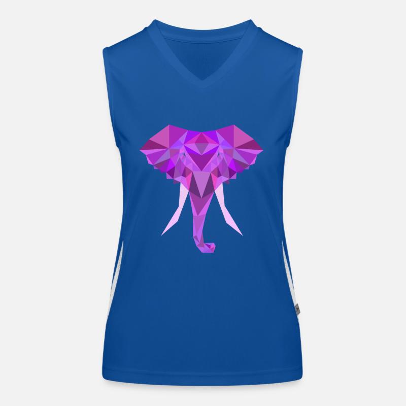 Elefant Low Poly Polygon Funktionelles Kontrast-Tank Top für Frauen