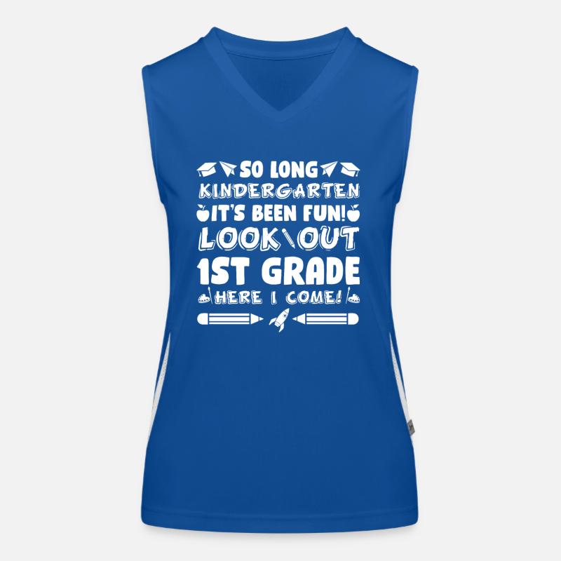 SCHOOLCHILD FIRST GRADE FIRST GRADER ENROLMENT Women's Functional Contrast Tank Top