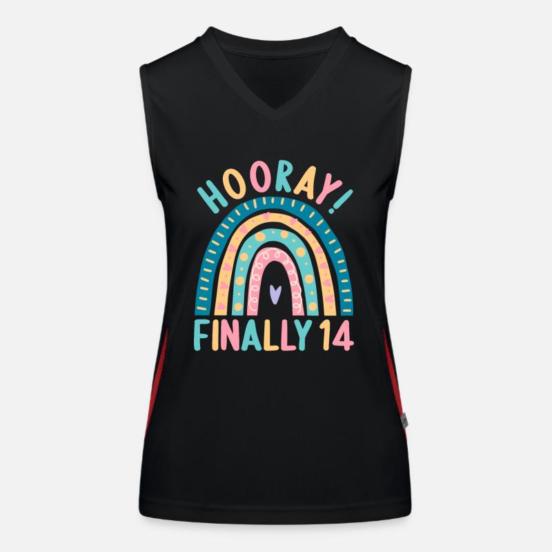 14 years old Rainbow Rainbow 14th birthday Women's Functional Contrast Tank Top